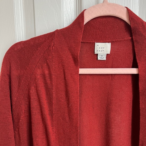 A New Day Brick Red Size M linen blend duster - Picture 2 of 5